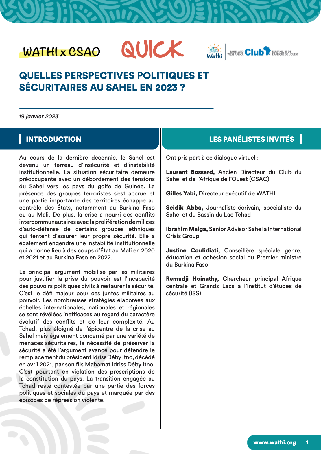 <strong>Quelles perspectives politiques et sécuritaires au Sahel en 2023 ?</strong>